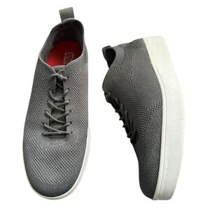 FITFLOP RALLY TONAL KNIT PEWTER GREY SNEAKERS SIZE 9